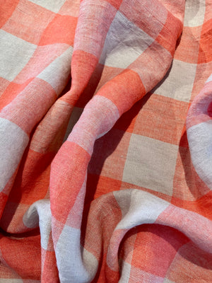Merchant & Mills: Coral Check Linen
