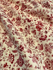 Maison Sajou: Indienne Floral Cotton Fabric No67 - Ecru Base