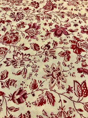 Maison Sajou: Indienne Floral Cotton Fabric No67 - Ecru Base
