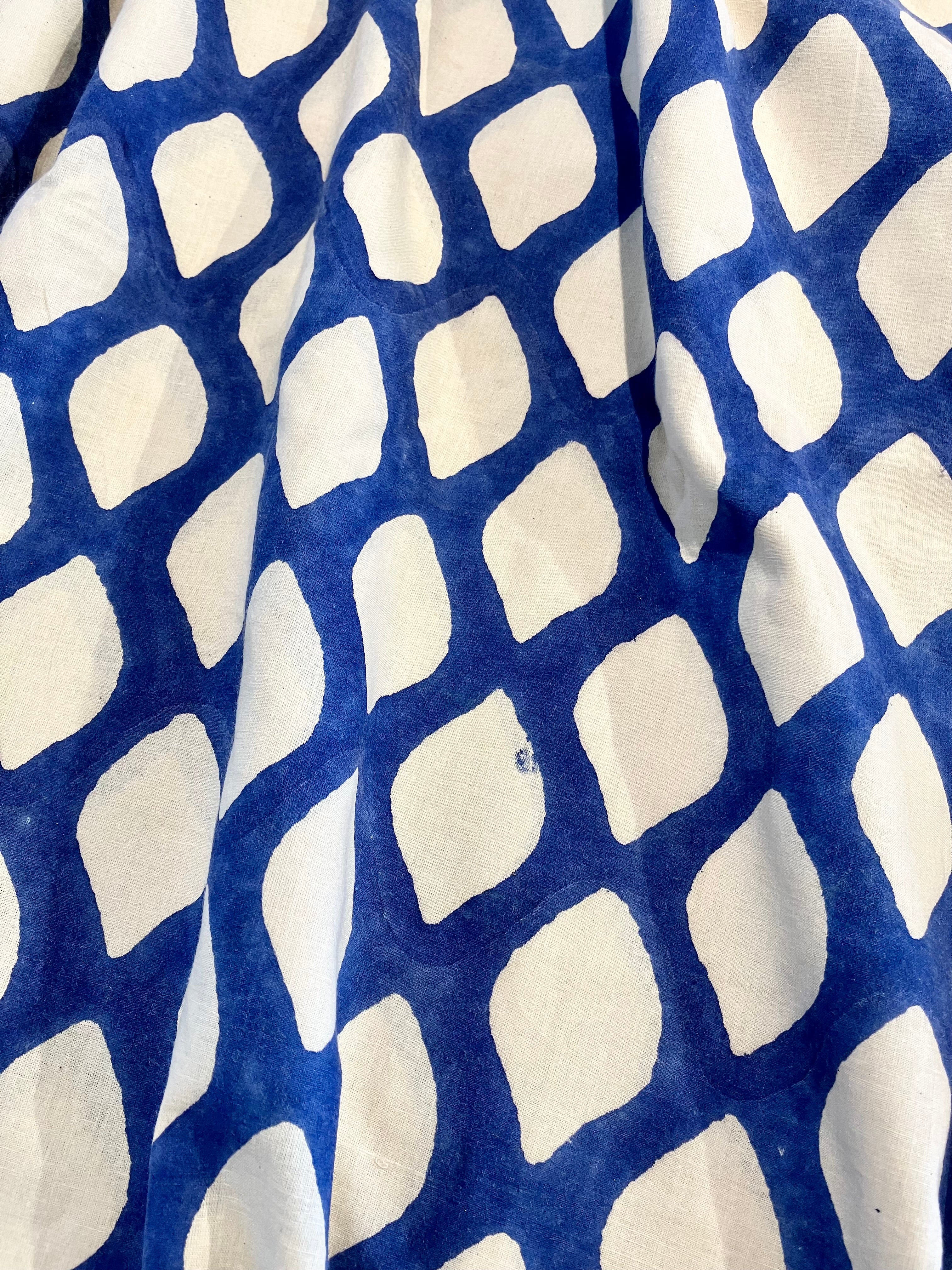 Merchant & Mills: Cobalt Lemons Indian Block Print Cotton