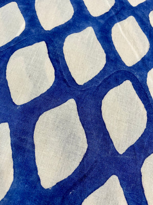 Merchant & Mills: Cobalt Lemons Indian Block Print Cotton