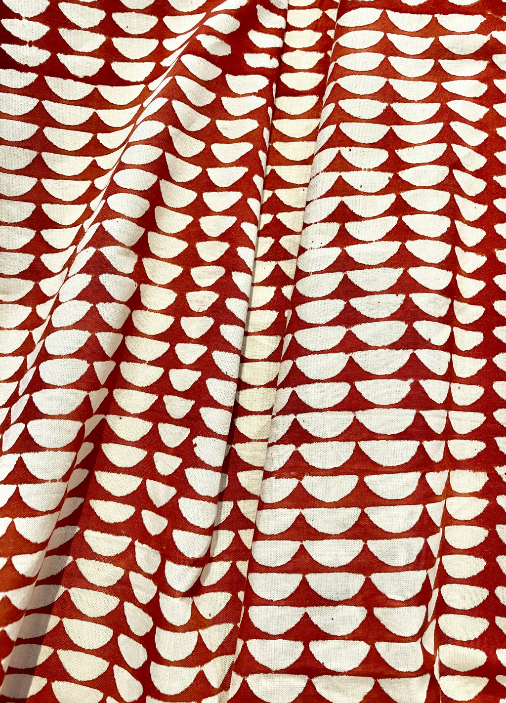 Merchant & Mills: Red Semi Circle Indian Block Print Cotton
