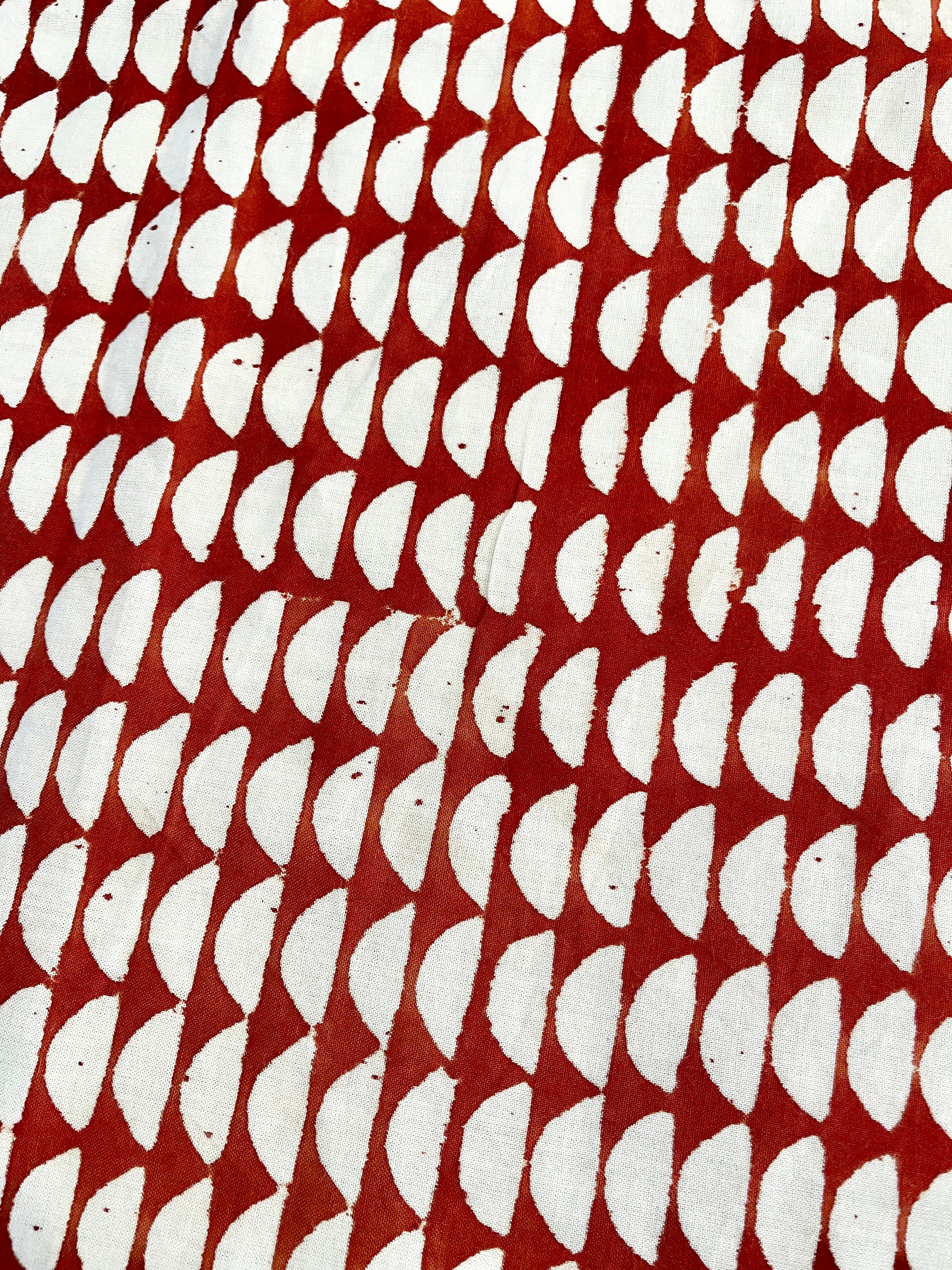 Merchant & Mills: Red Semi Circle Indian Block Print Cotton