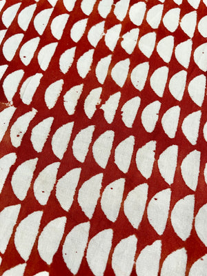Merchant & Mills: Red Semi Circle Indian Block Print Cotton