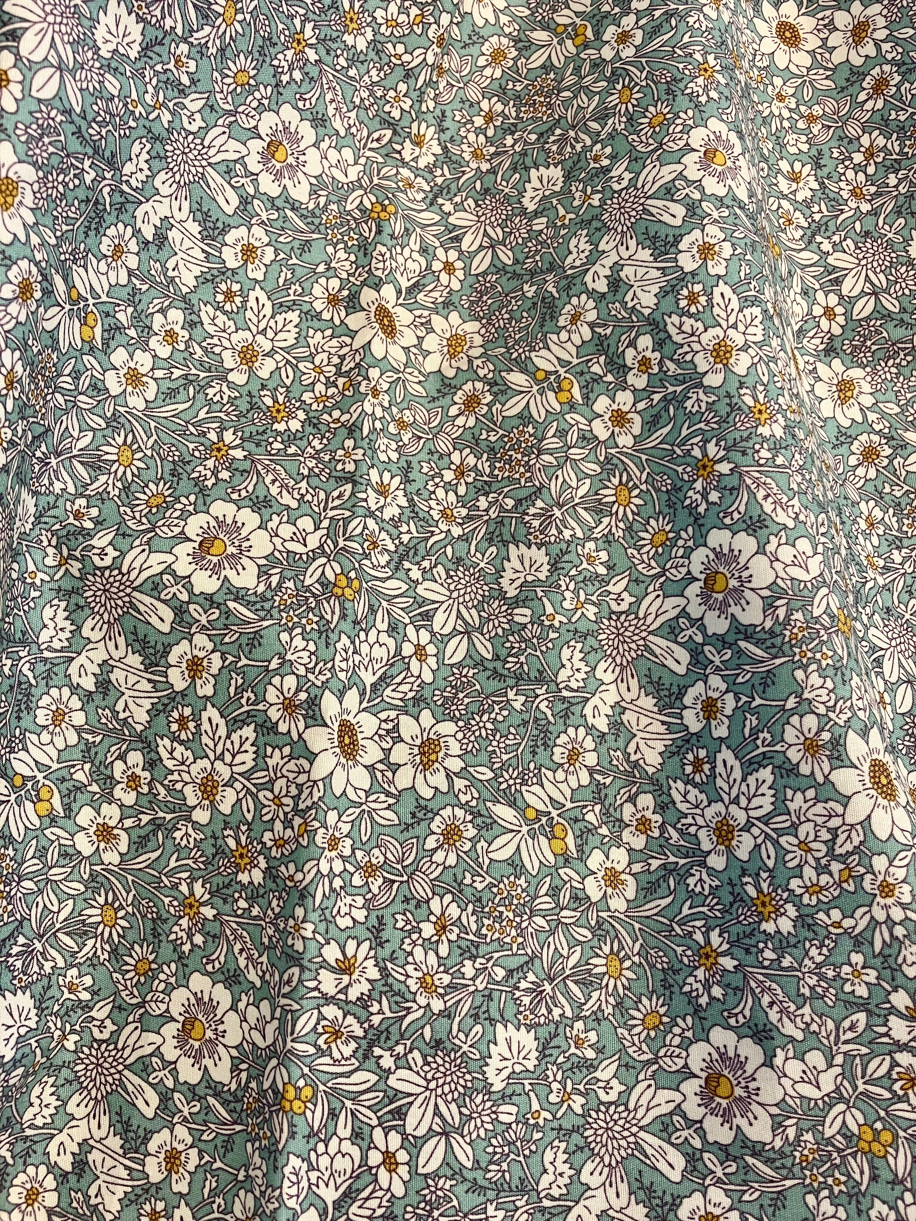 Rose & Hubble: Duckegg Floral Cotton Fabric