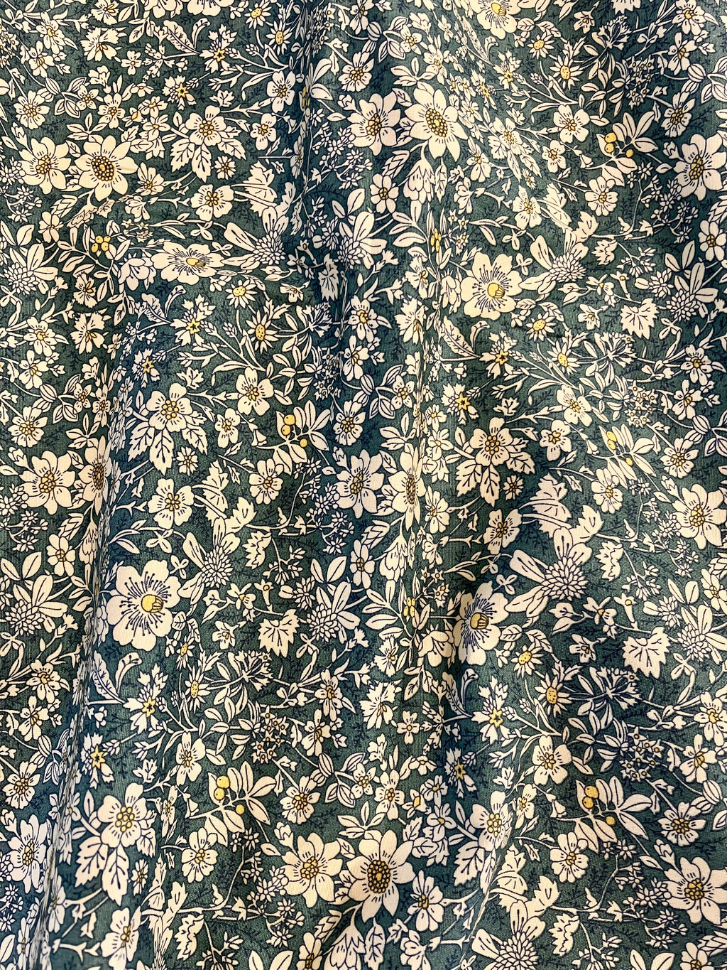 Rose & Hubble: Teal Floral Cotton Fabric