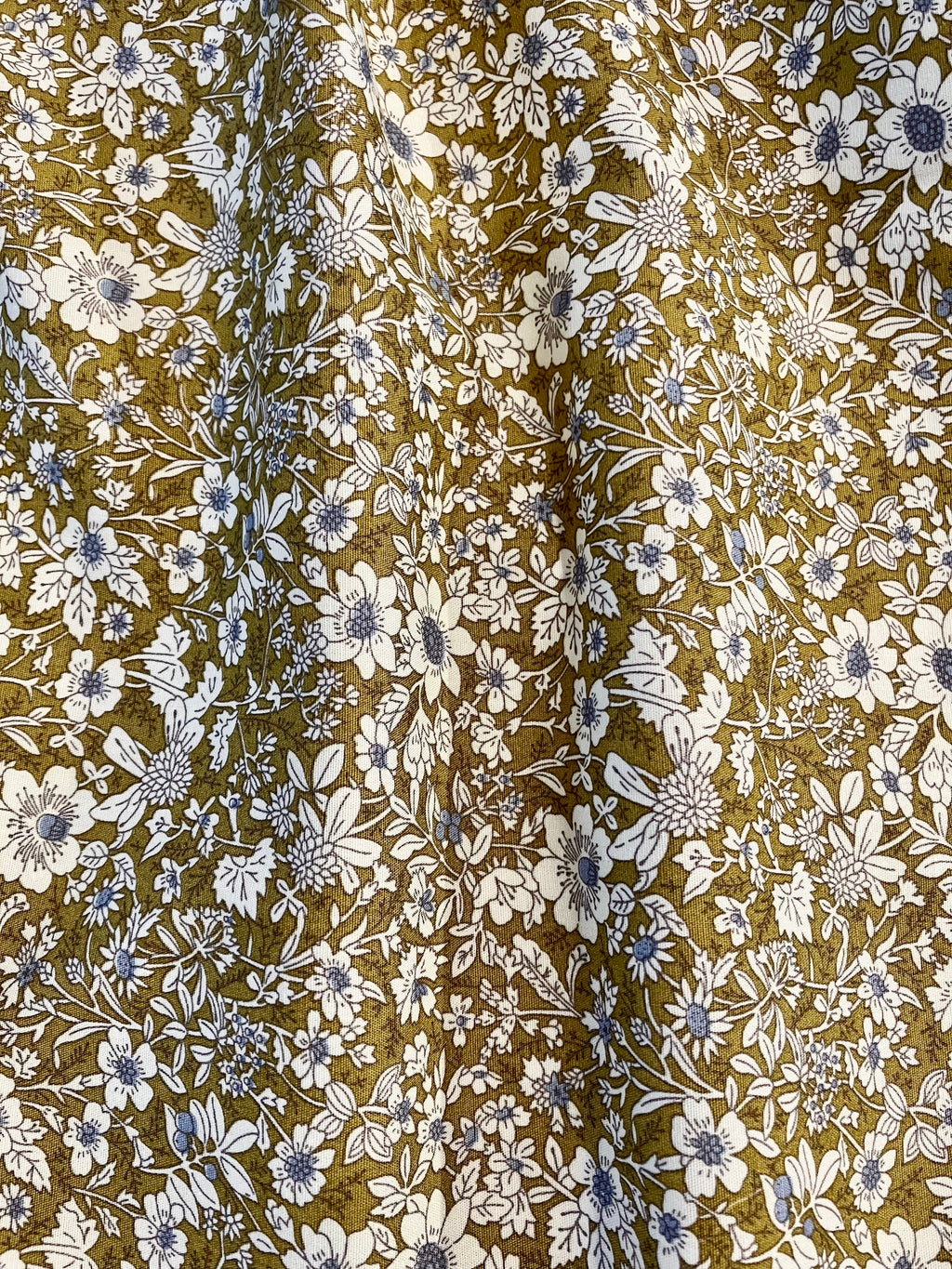 Rose & Hubble: Olive Floral Cotton Fabric
