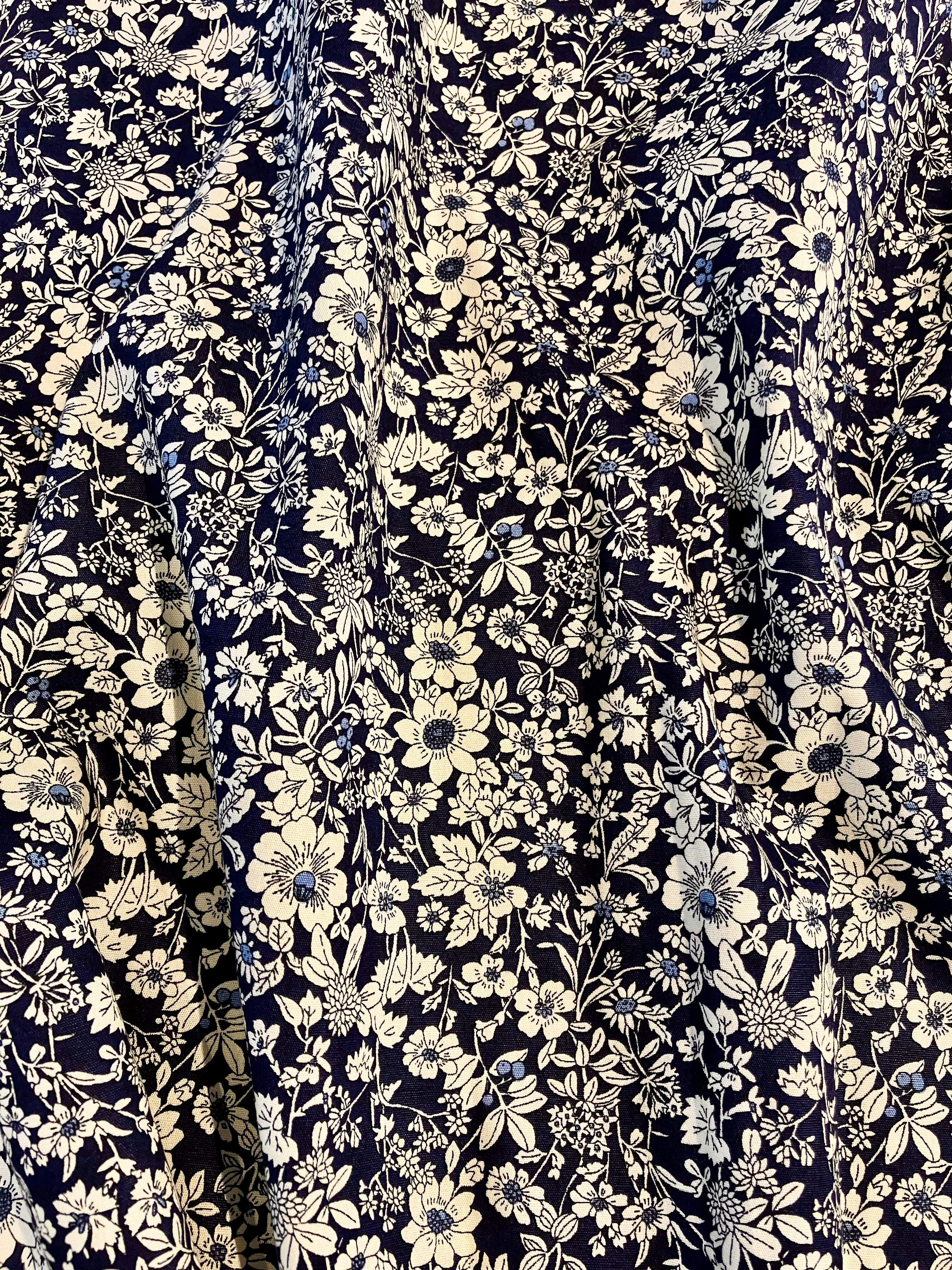 Rose & Hubble: Navy Floral Cotton Fabric