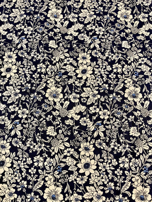 Rose & Hubble: Navy Floral Cotton Fabric