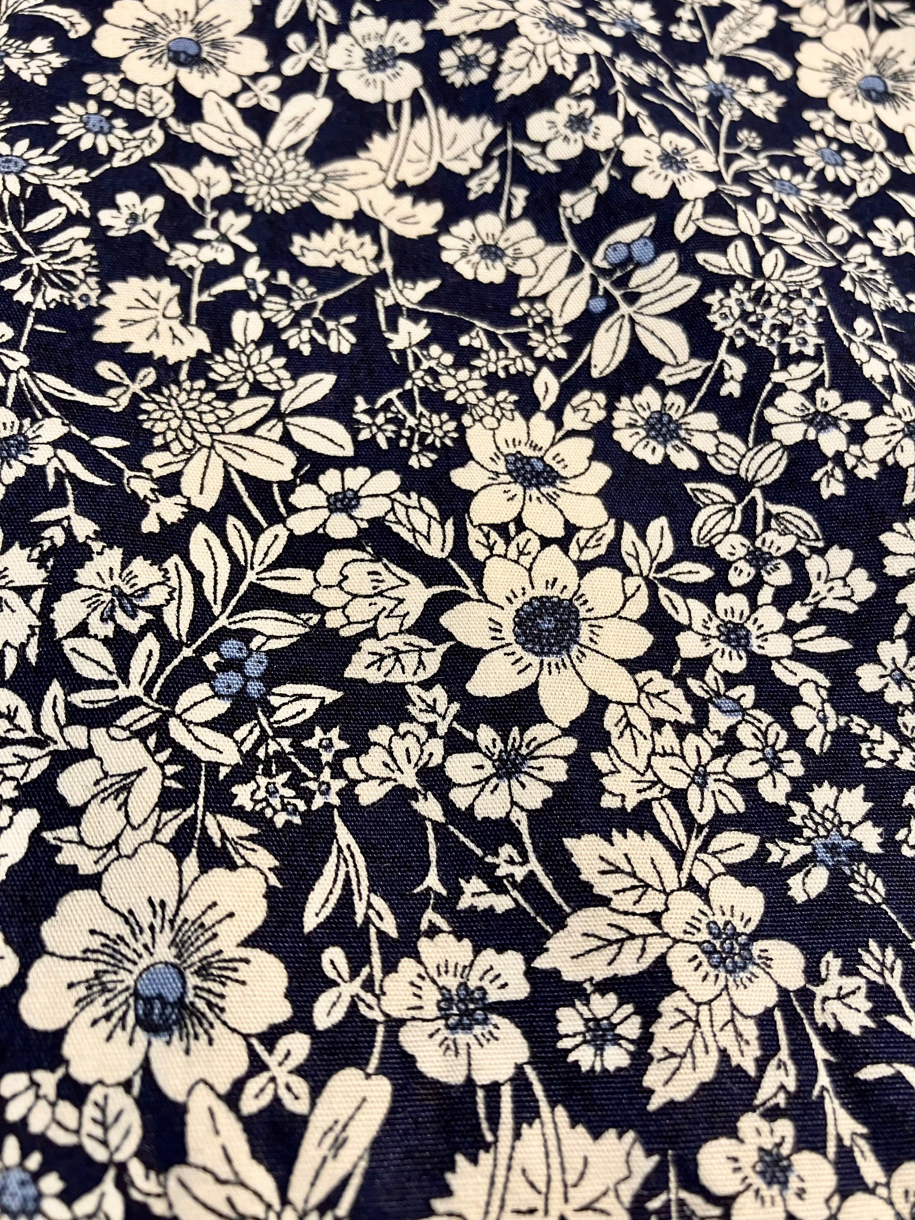 Rose & Hubble: Navy Floral Cotton Fabric