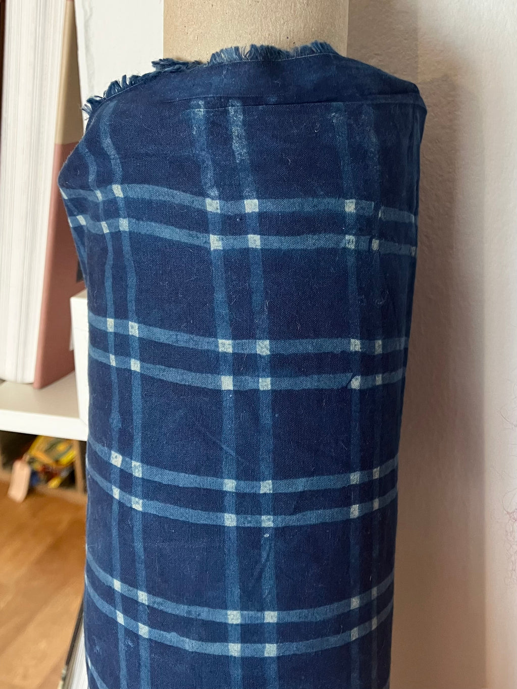 Merchant & Mills: Indigo Ripple Check, Indian Block Print Cotton