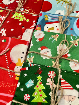 Festive Fabric Fat Quarters - Printed Cotton