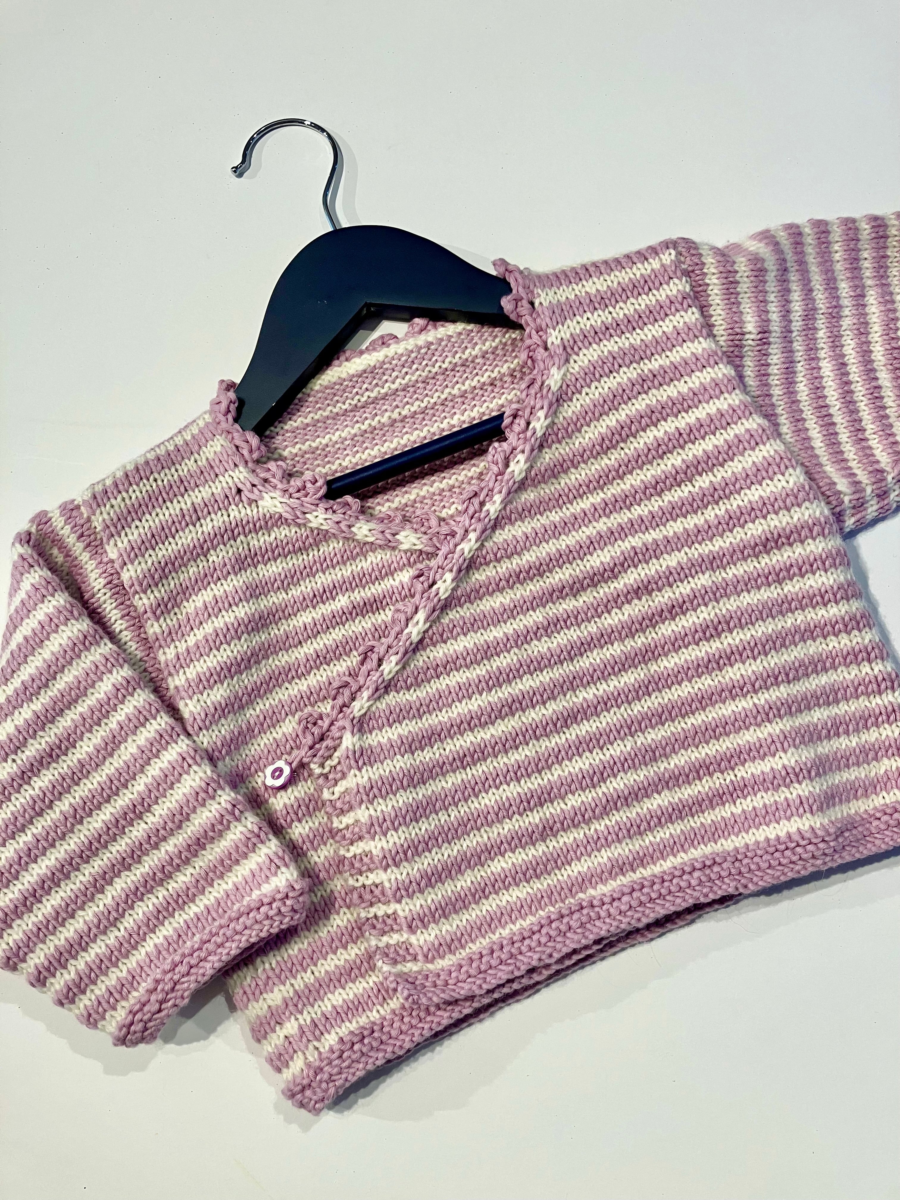 Hand-knitted Baby Crossover Cardigan