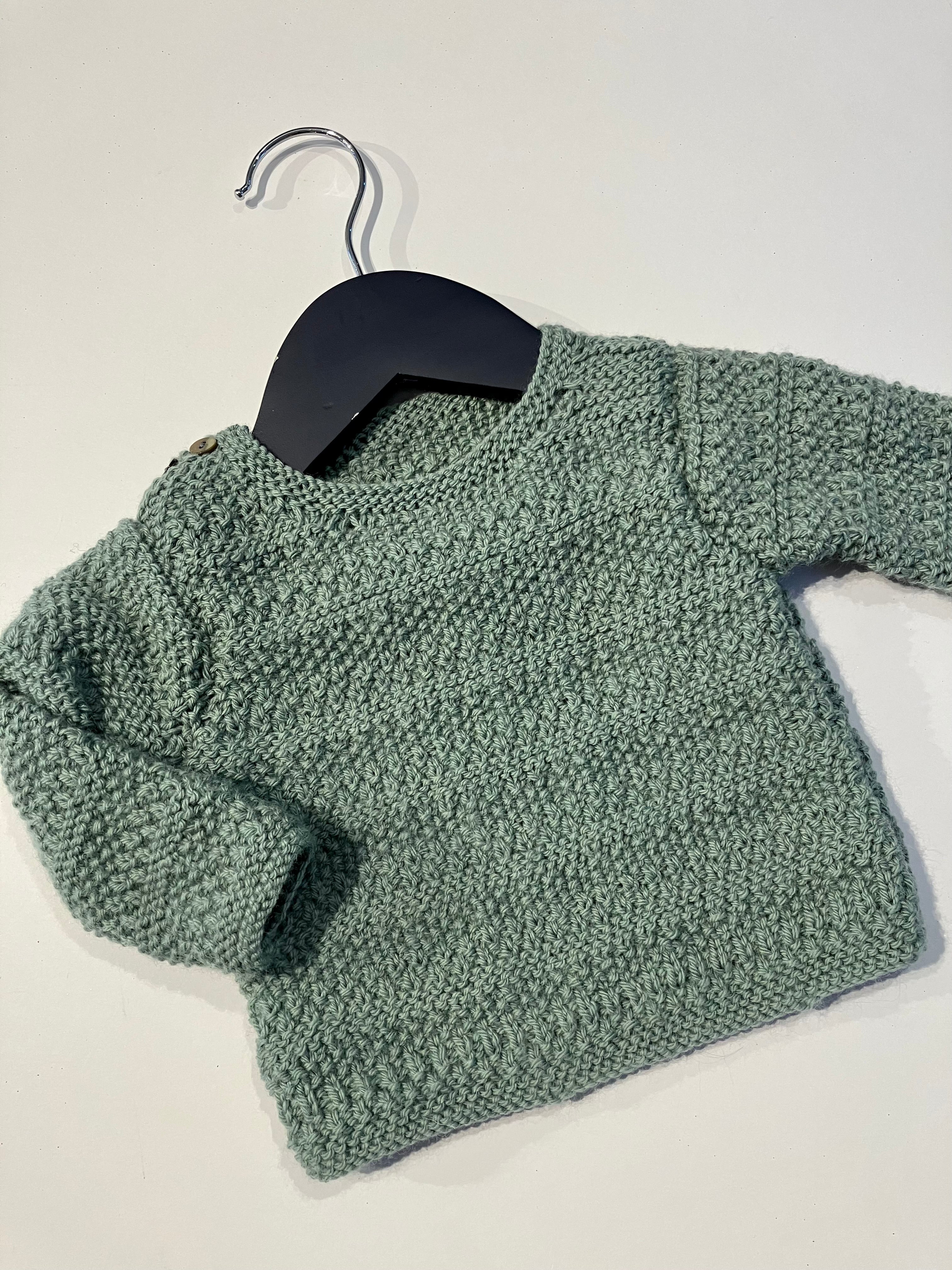 Hand-knitted Baby Jumper - Green
