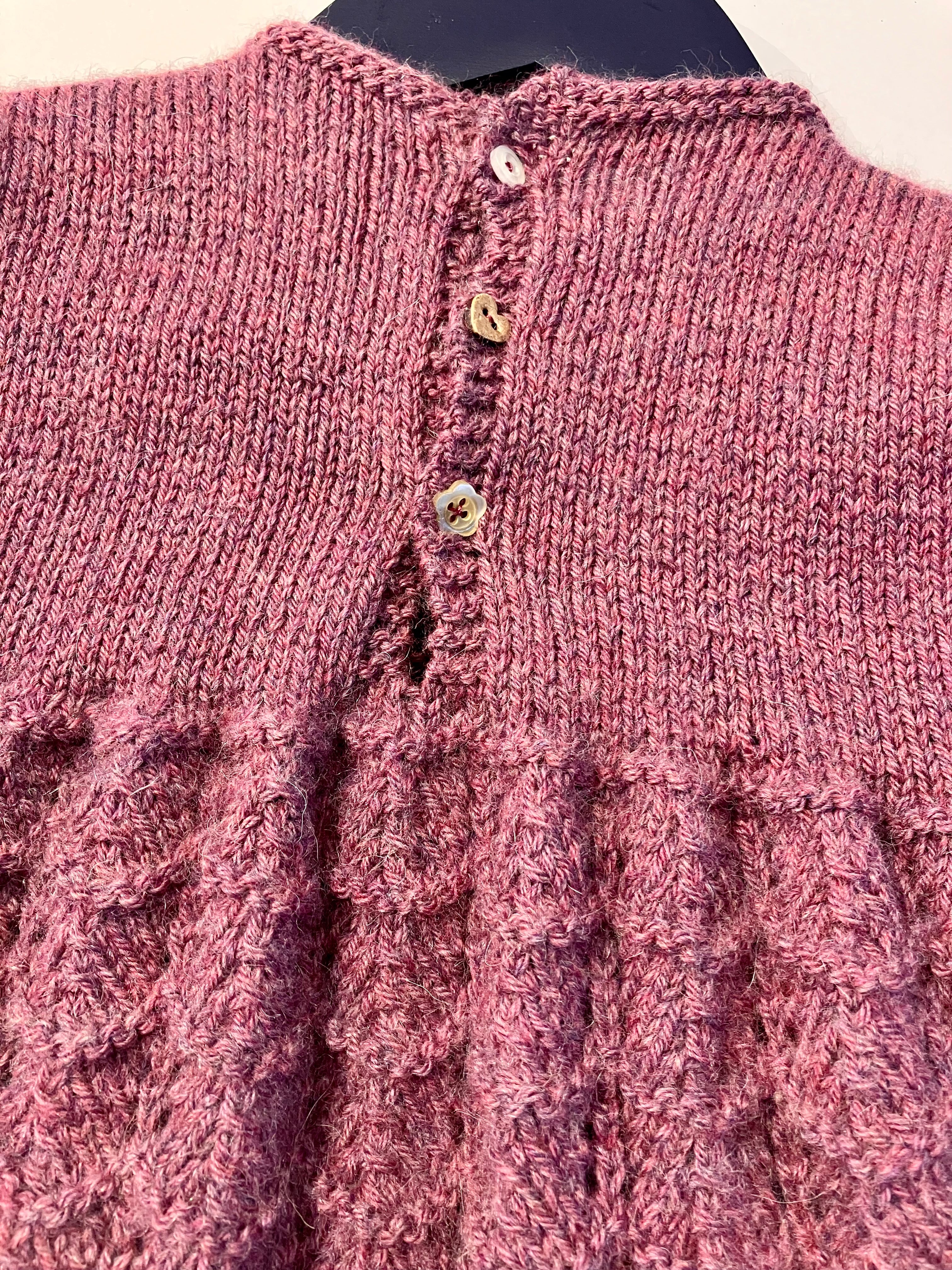 Hand-knitted Baby Dress - Purple