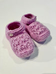 Hand-knitted Baby Shoes - 100% baby merino wool - Pink