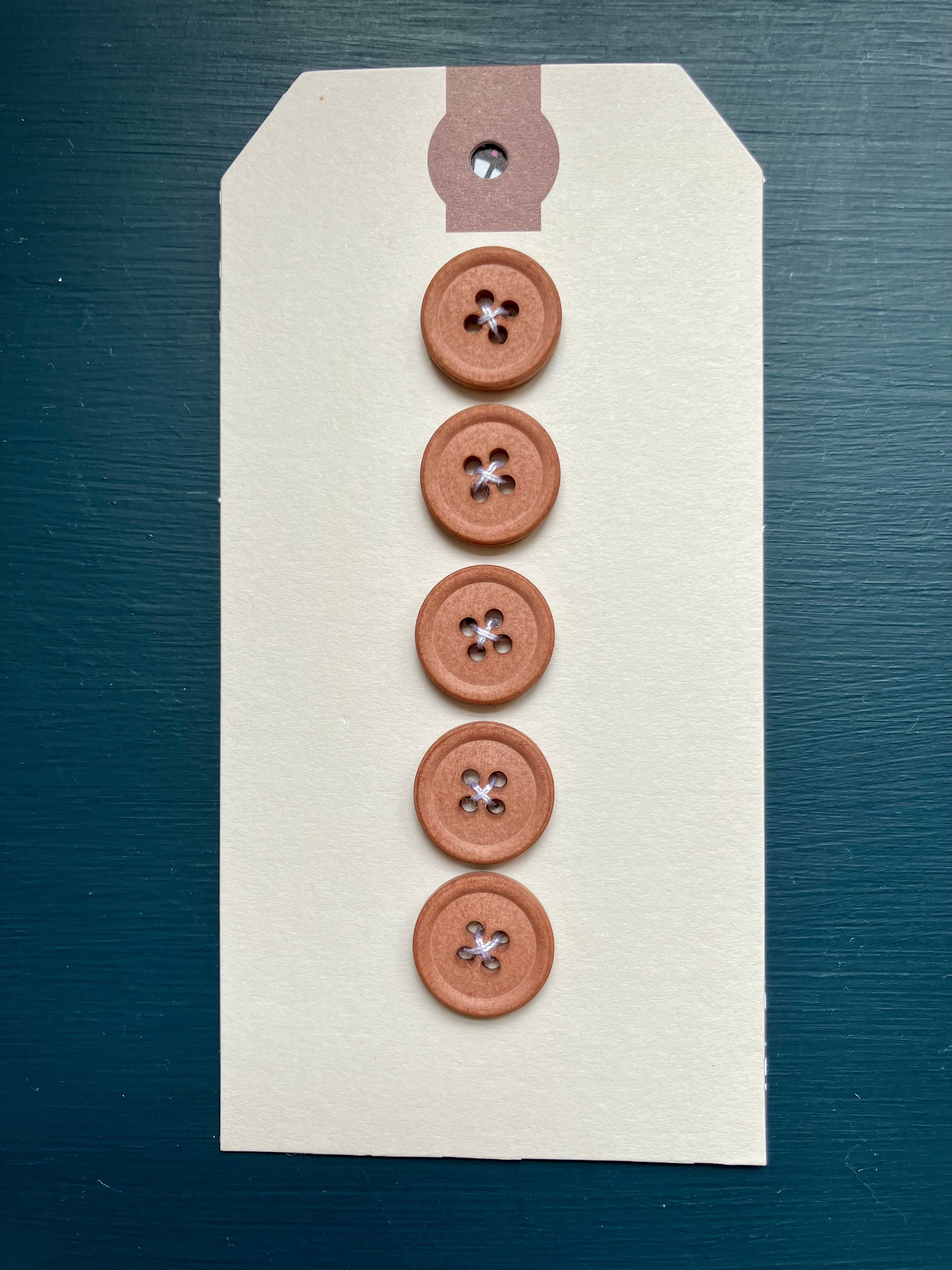 Merchant & Mills: Rusty Orange Cotton Buttons: 15mm