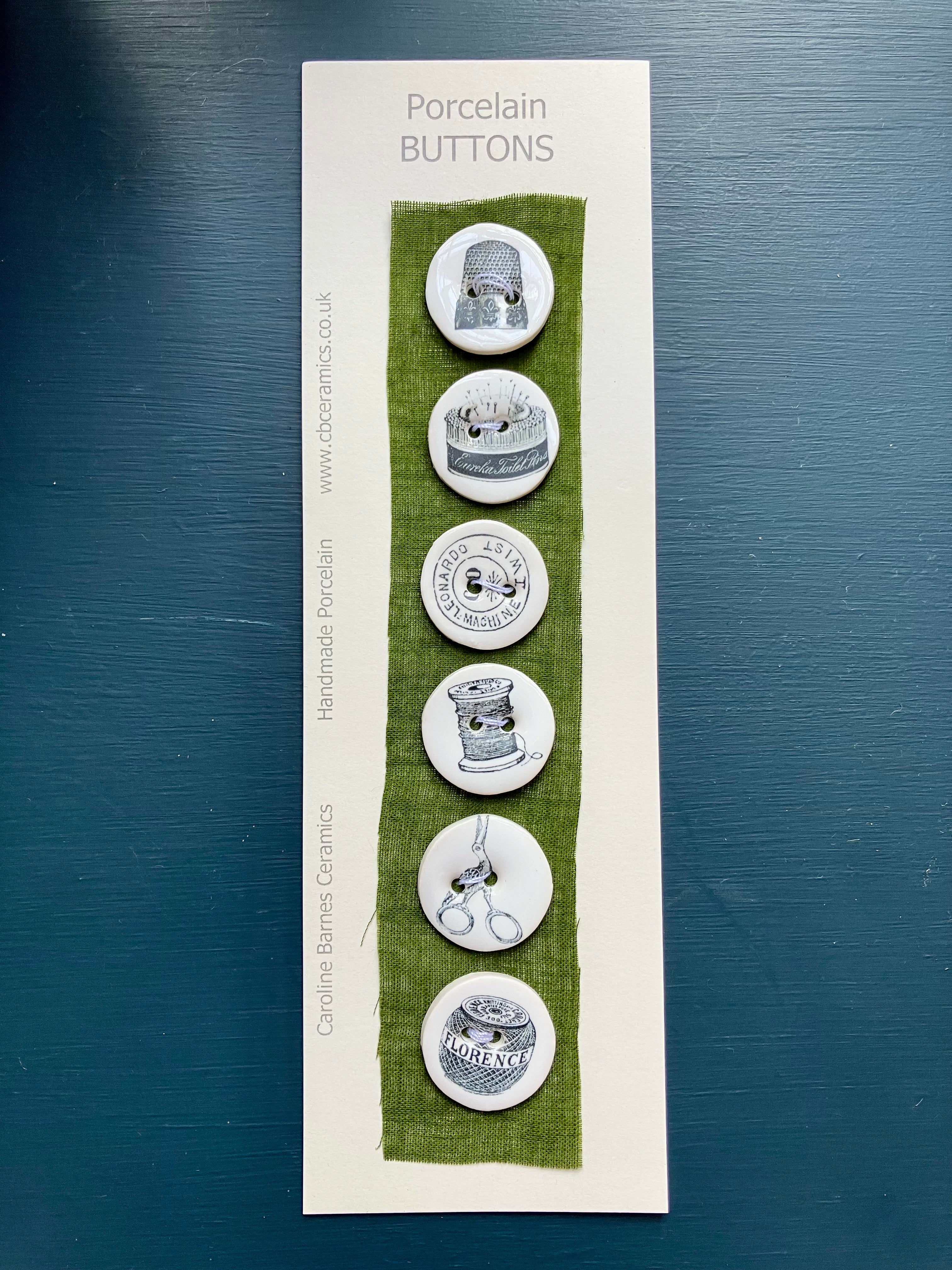 Caroline Barnes - Handmade Porcelain Buttons - Sewing