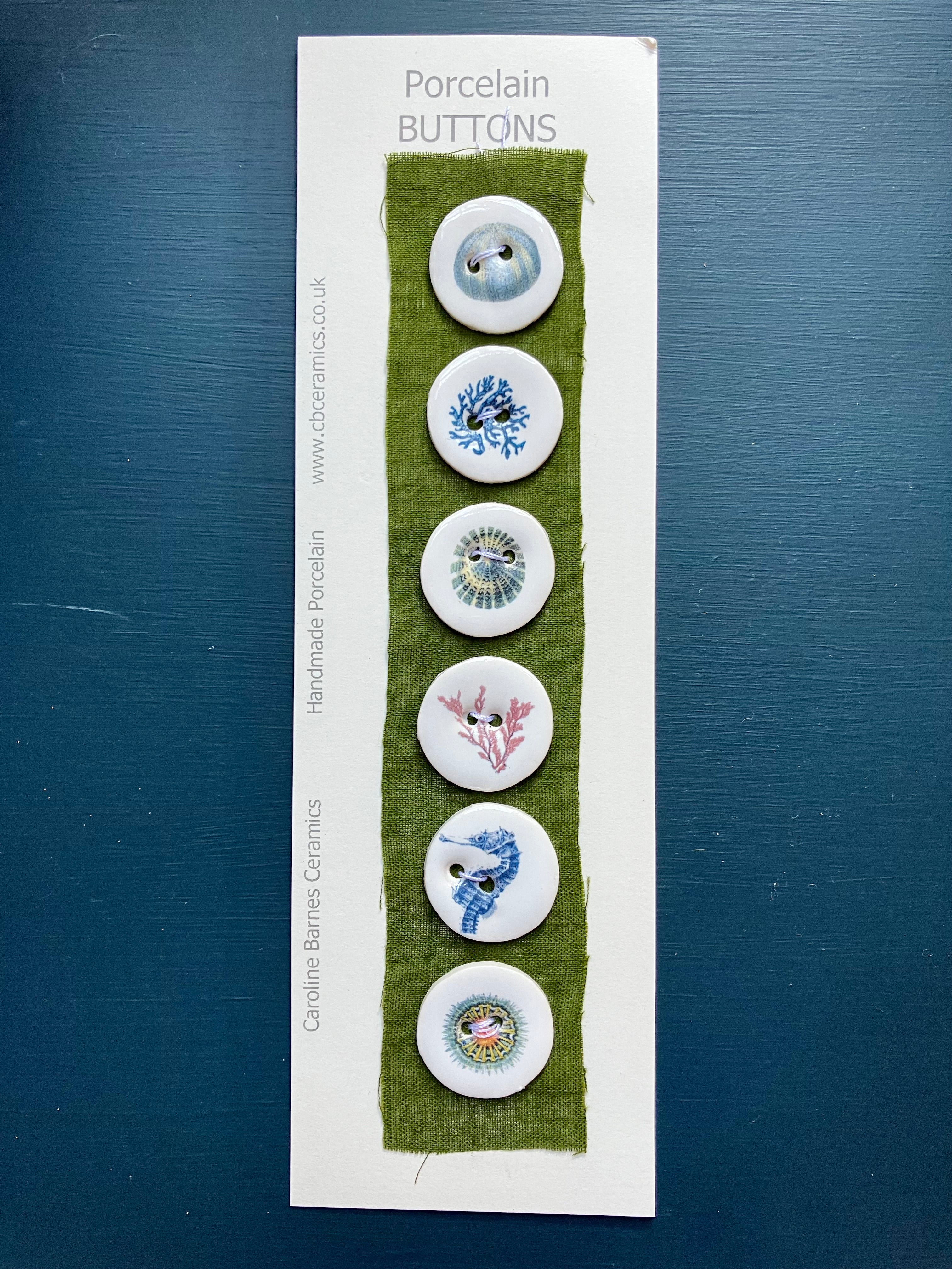 Caroline Barnes - Handmade Porcelain Buttons - Oceon