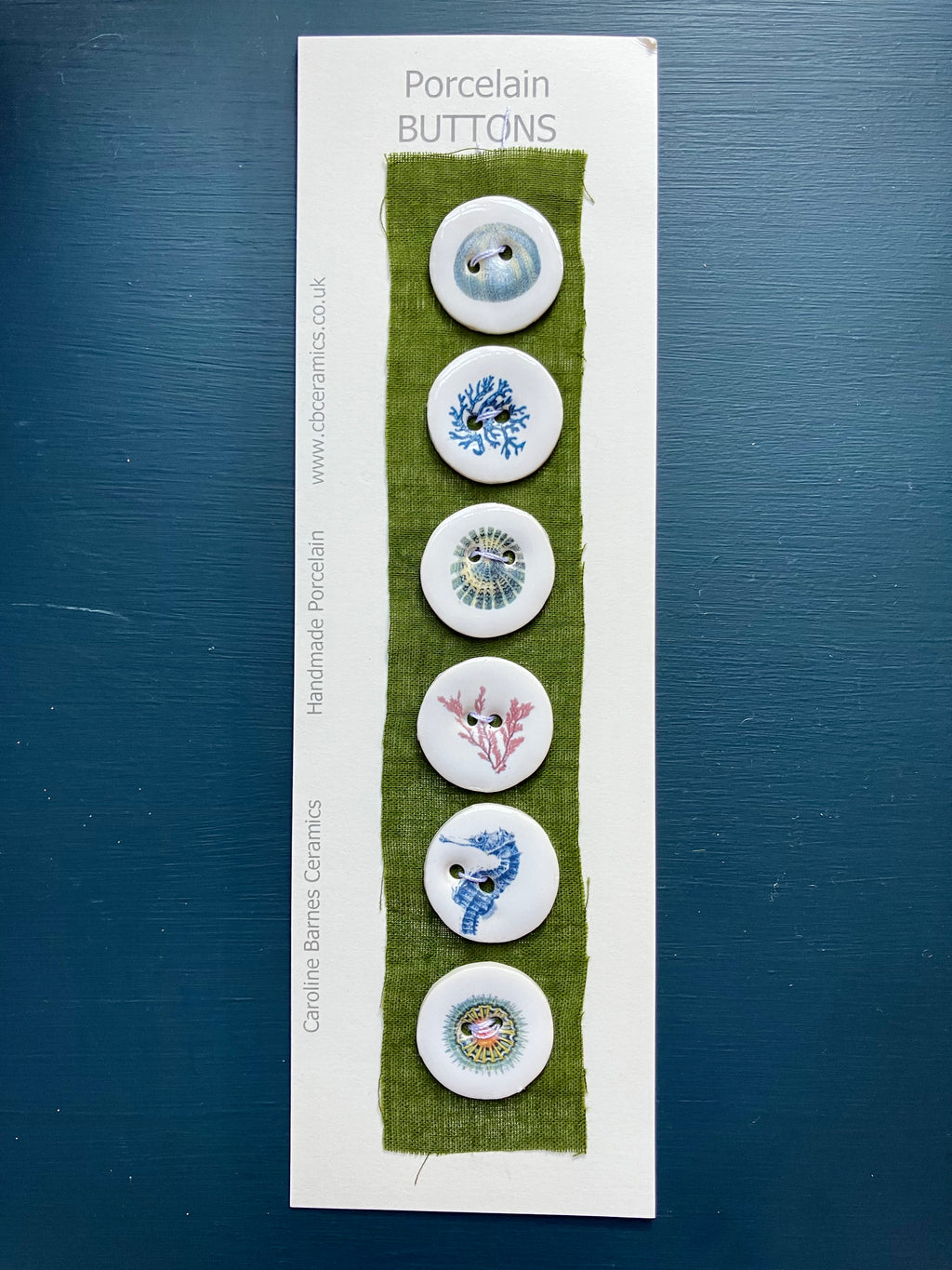Caroline Barnes - Handmade Porcelain Buttons - Oceon