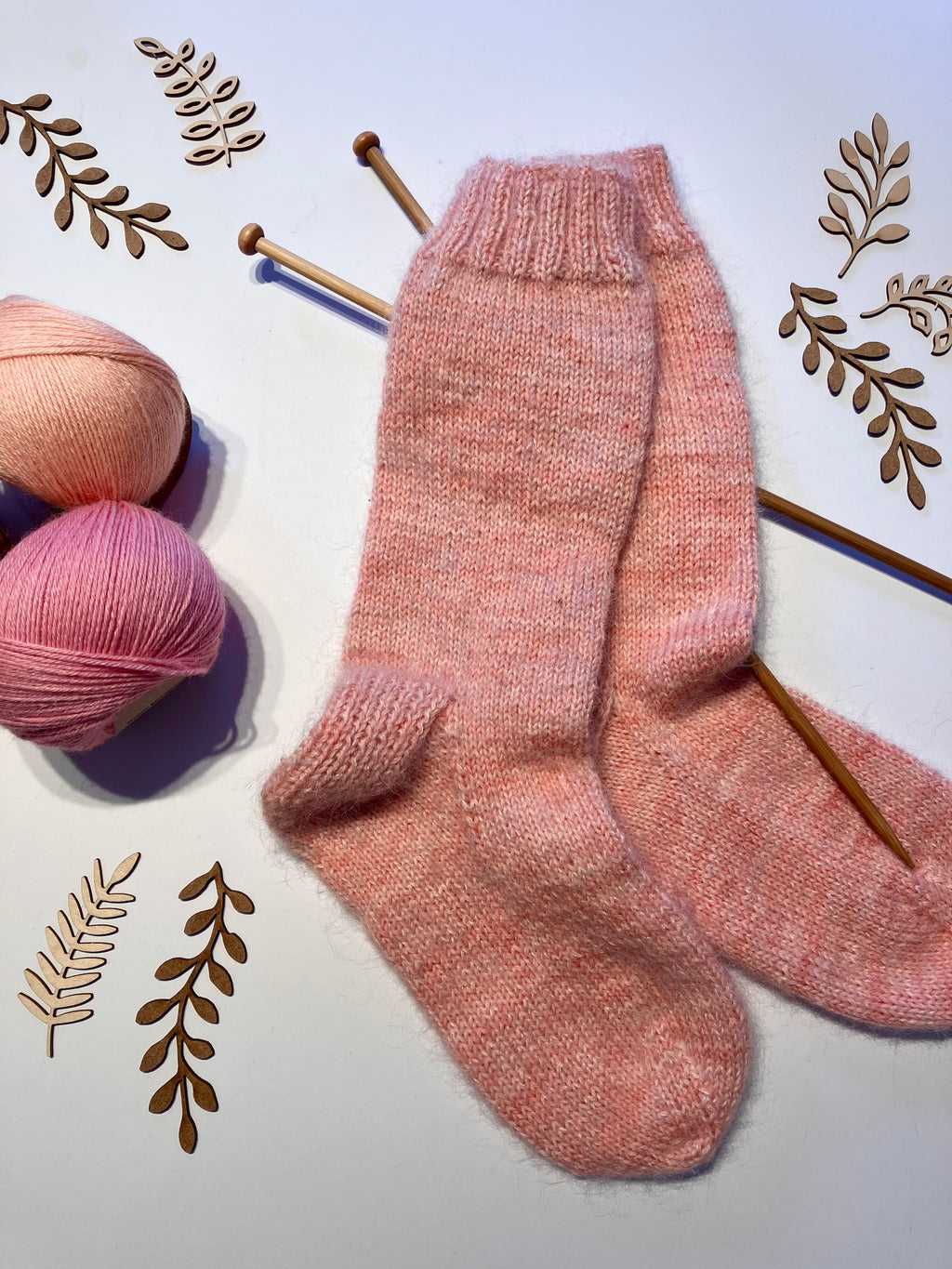 Pink Hand-knitted Socks