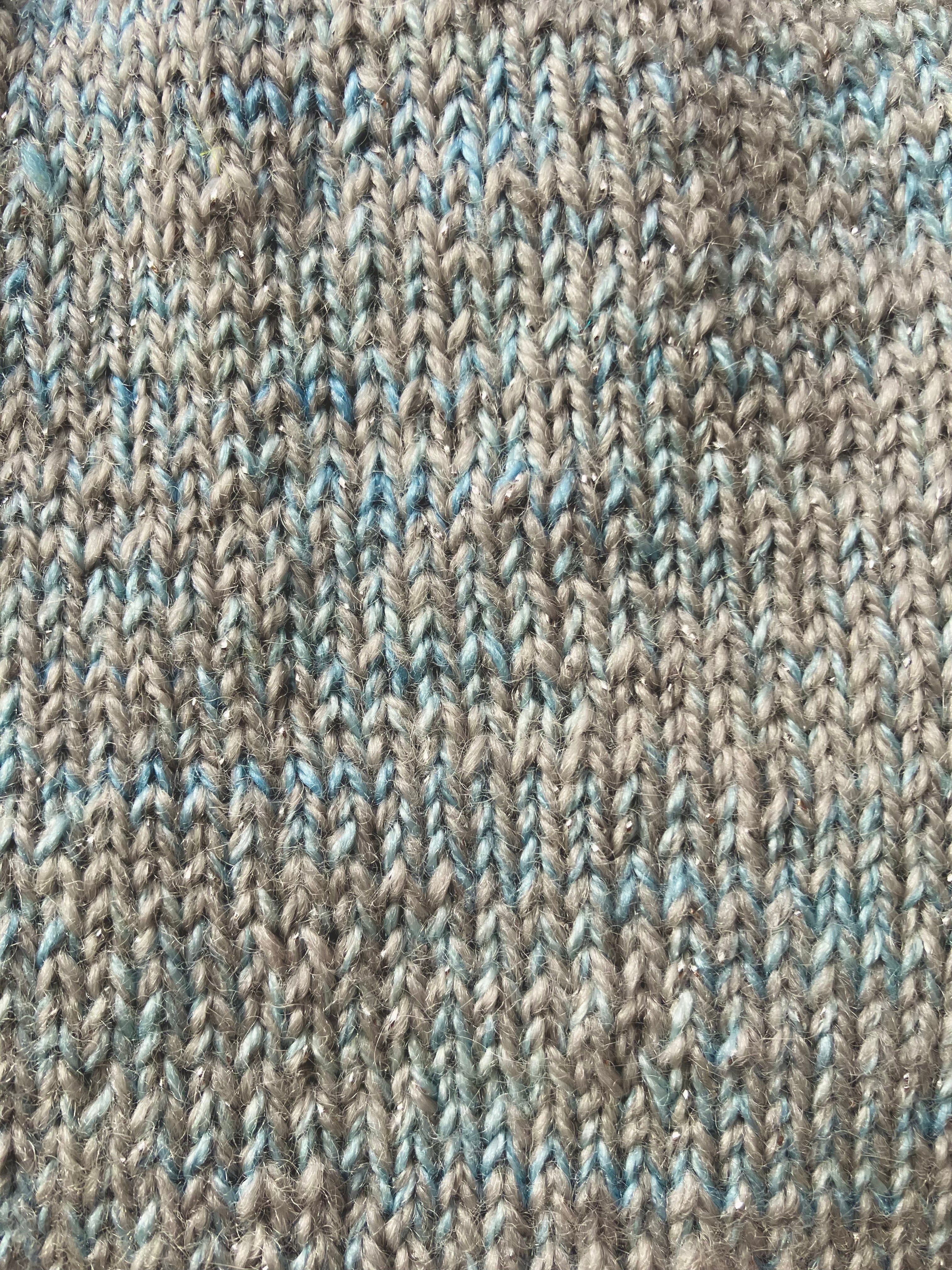 Silver & Blue Sparkle Hand-knitted Sock Yarn