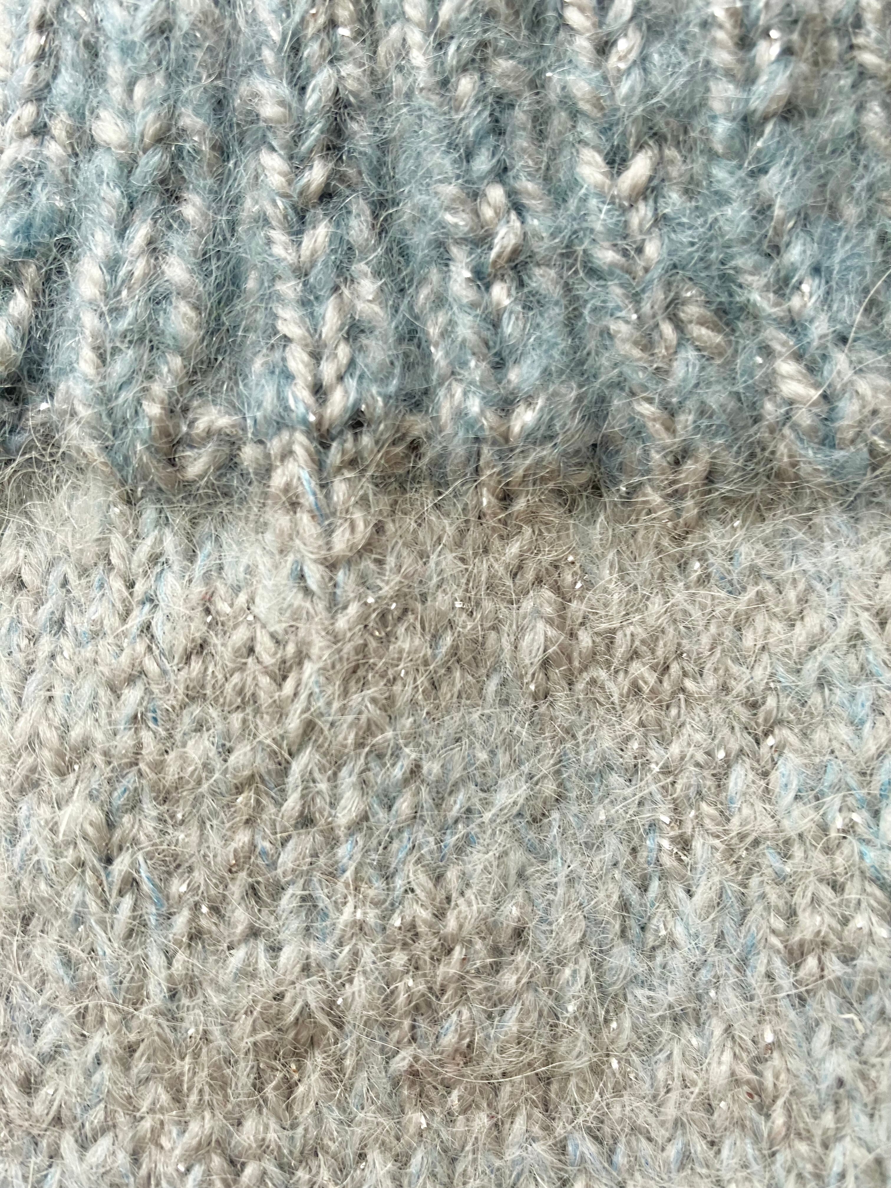 Powder Blue Sparkle Hand-knitted Sock Yarn
