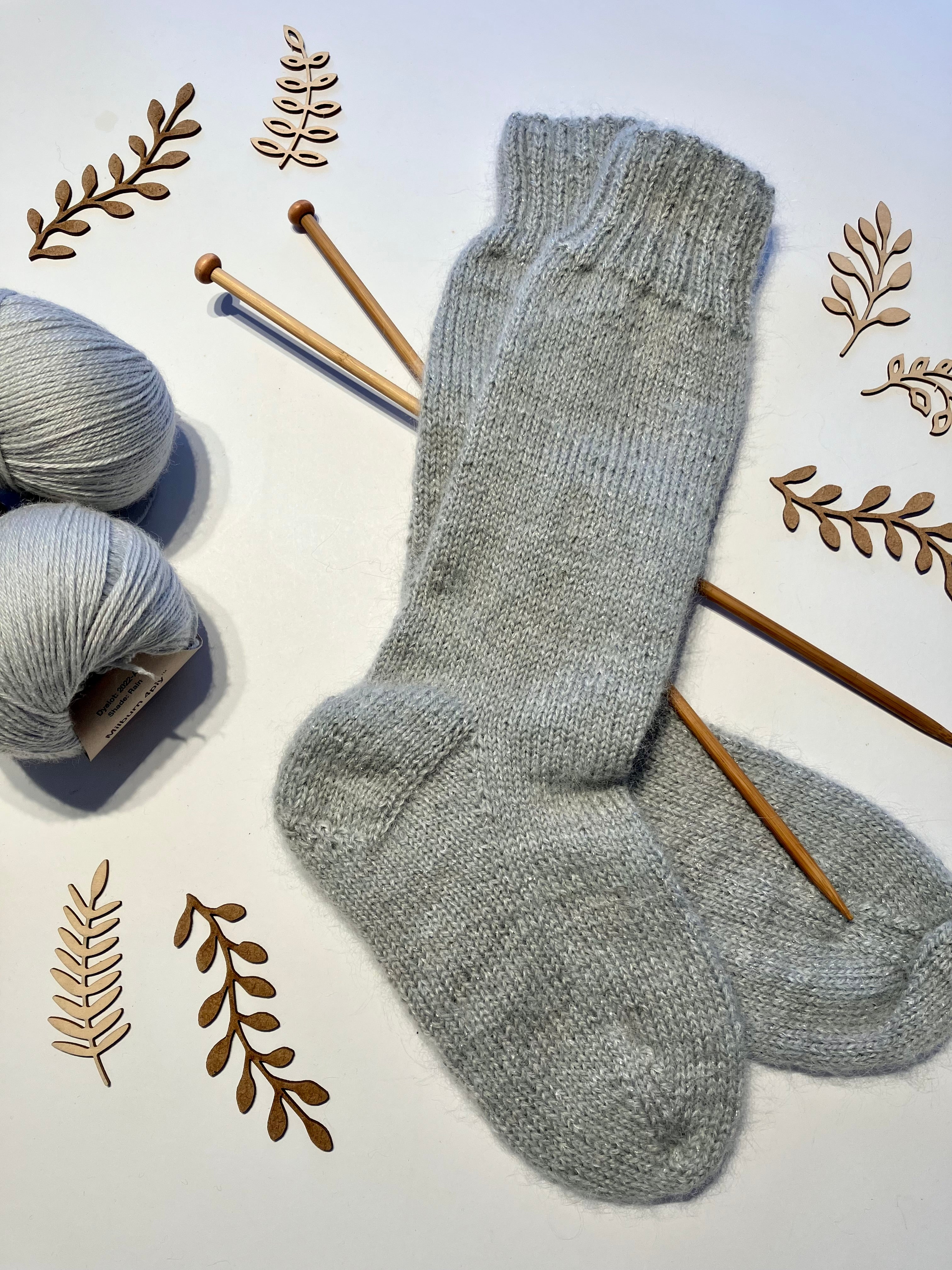 Silver Sparkle Hand-knitted Socks