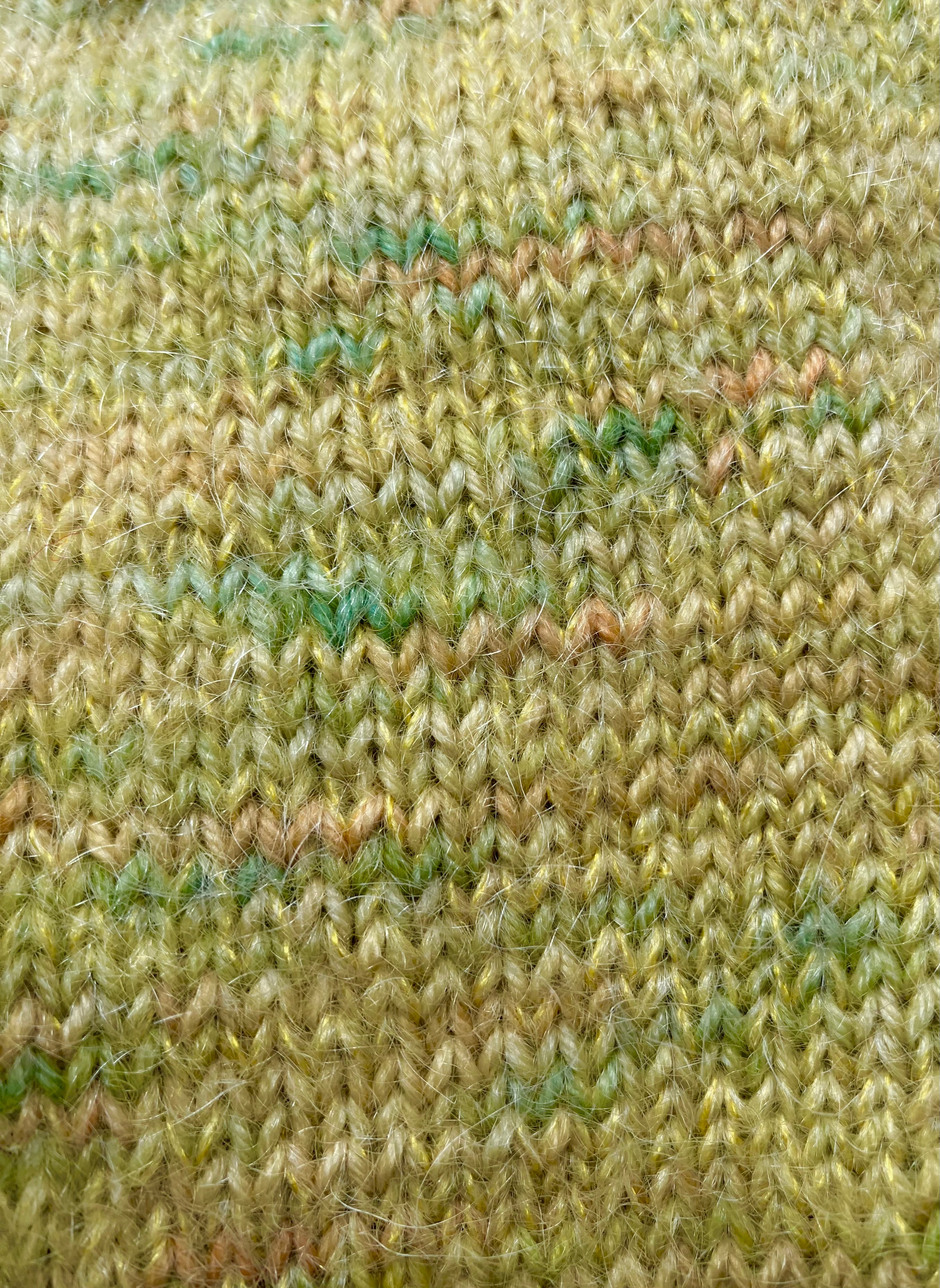 Variegated Lime Green Hand-knitted Sock Yarn