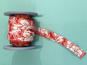 Bias binding - Damas red miniature toile de Jouy