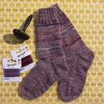 Variegated plum hand-knitted socks | Seam Haberdashery, Topsham