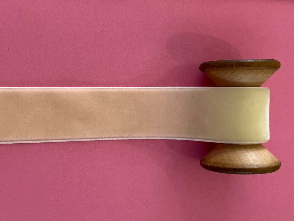 Italian Velvet Ribbon: antique ivory