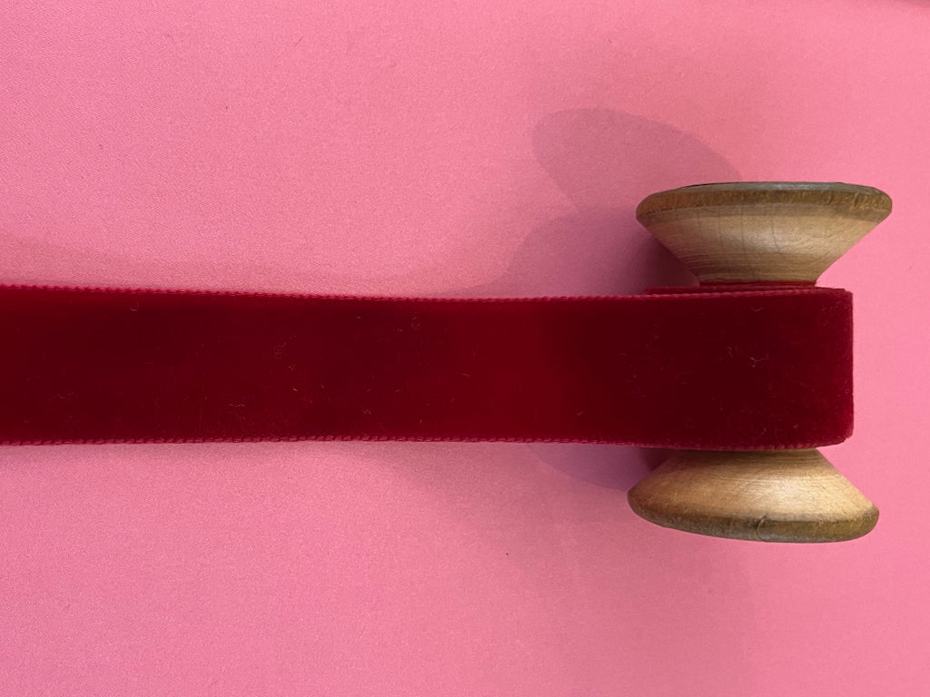 Italian Velvet Ribbon: red