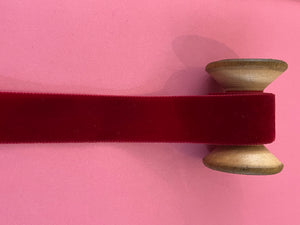 Italian Velvet Ribbon: red