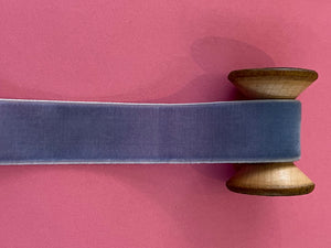 Italian Velvet Ribbon: vintage blue