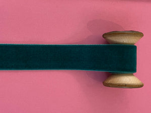 Italian Velvet Ribbon: vintage teal