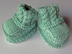 Baby Booties - made using 100% baby merino wool: mint