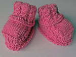 Baby Booties - made using 100% baby merino wool: dark pink