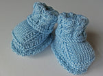 Baby Booties - made using 100% baby merino wool: pale blue