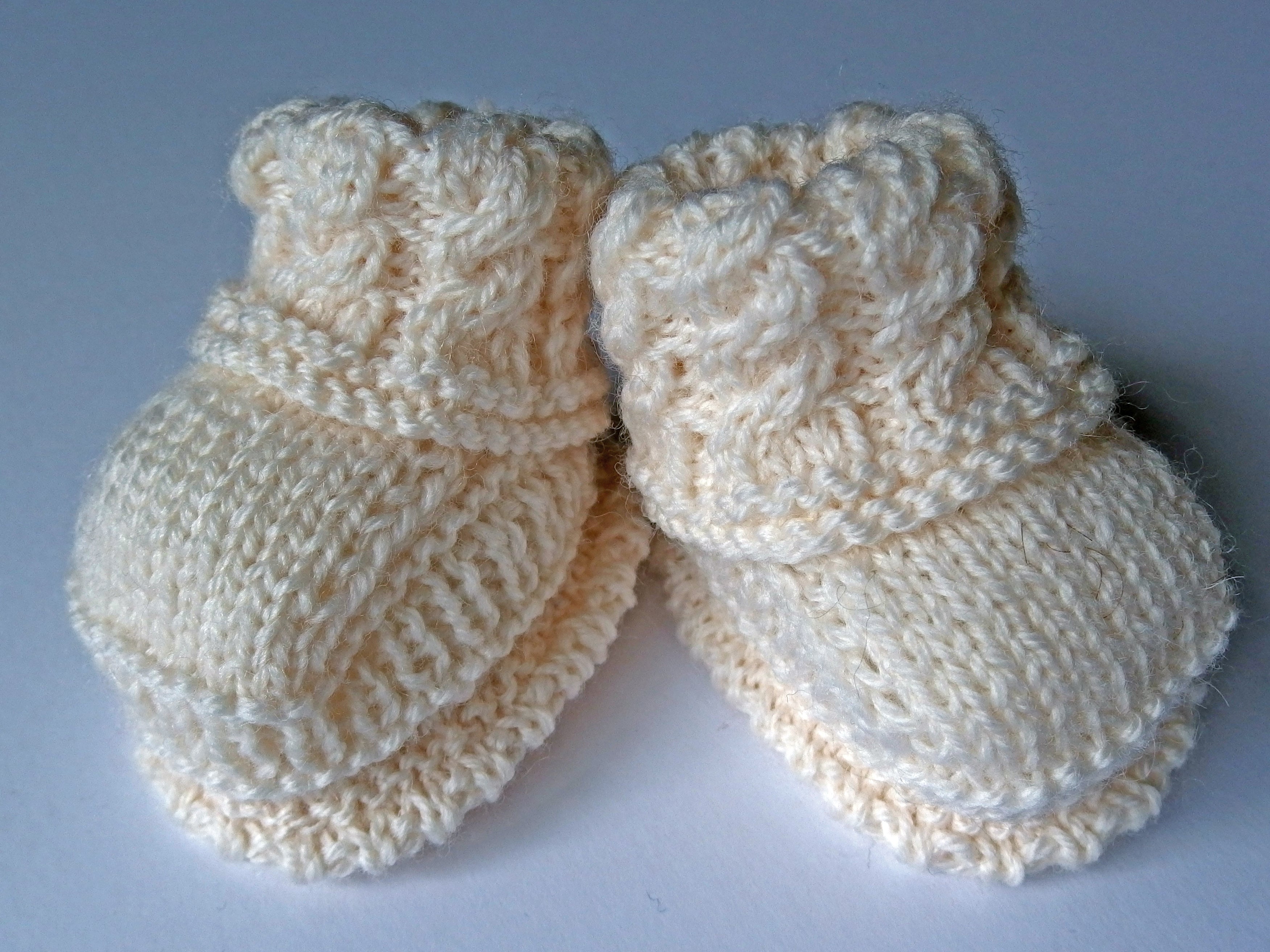 Copy of Baby Booties - made using 100% baby merino wool: cream