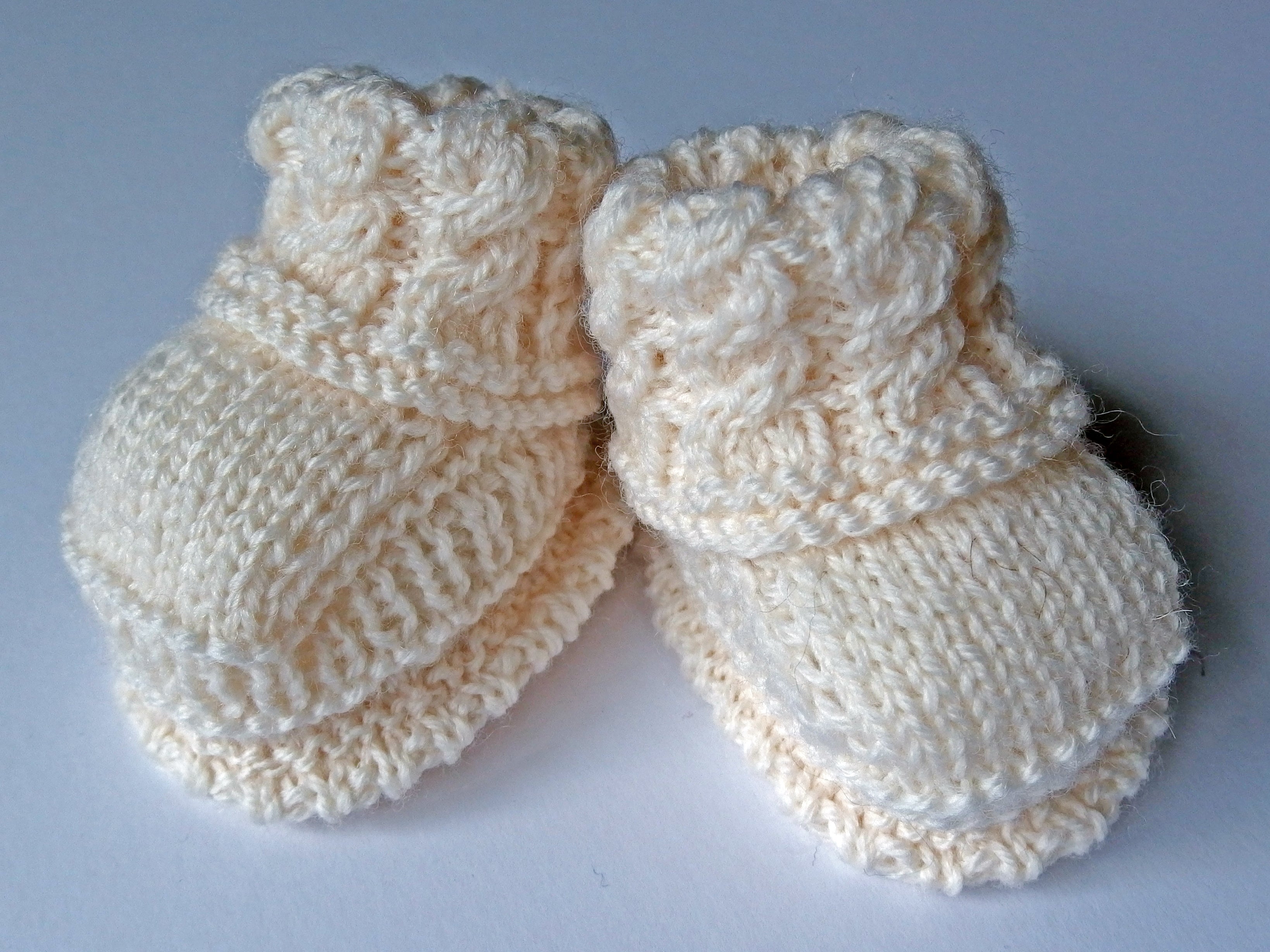 Copy of Baby Booties - made using 100% baby merino wool: cream