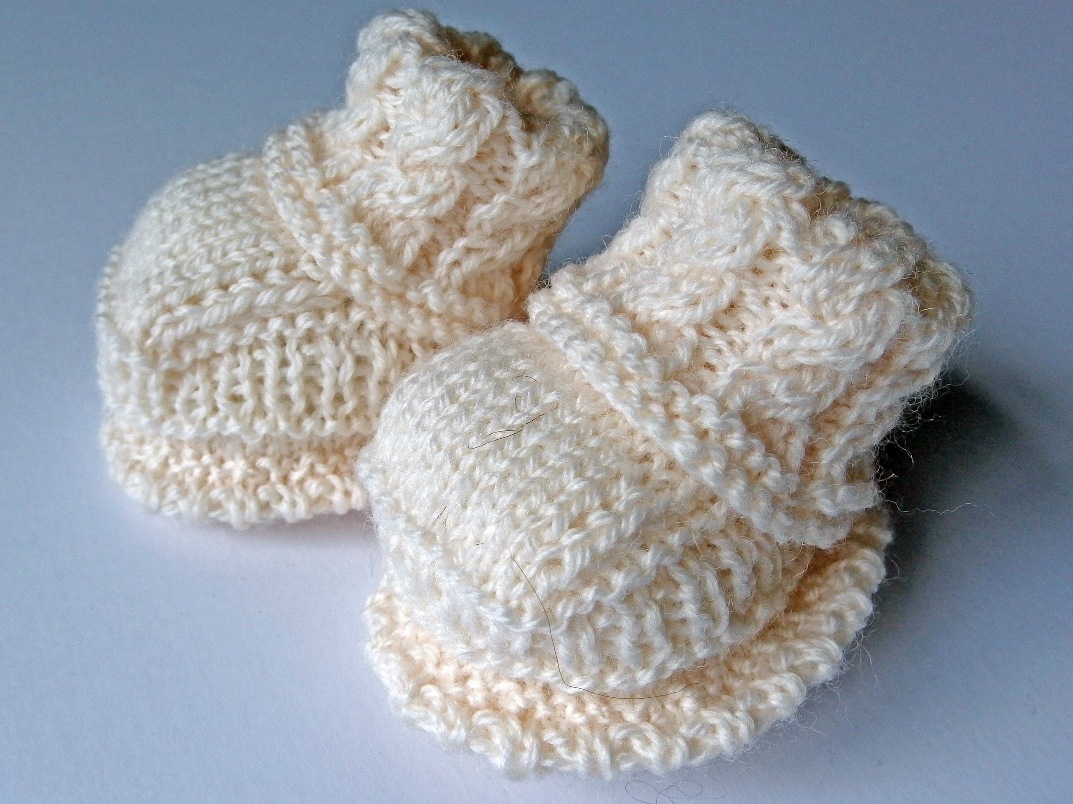 Copy of Baby Booties - made using 100% baby merino wool: cream