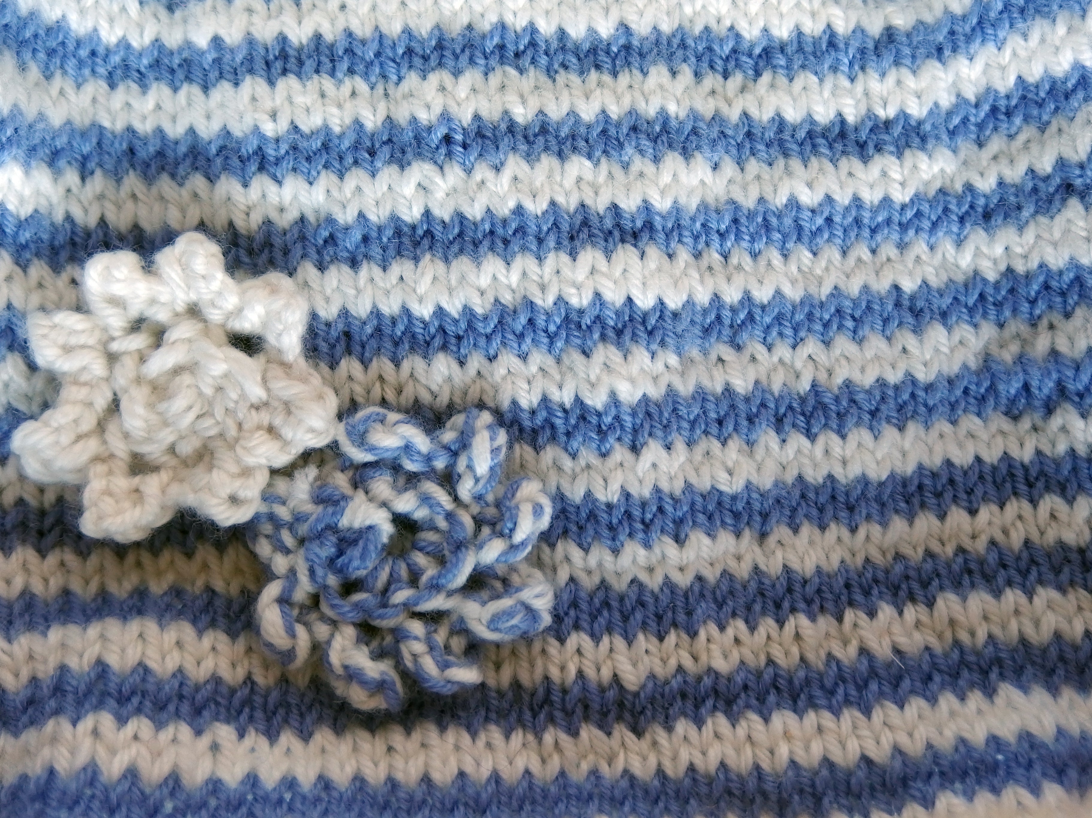 Baby Booties & Beanie set - Blue & Vanilla