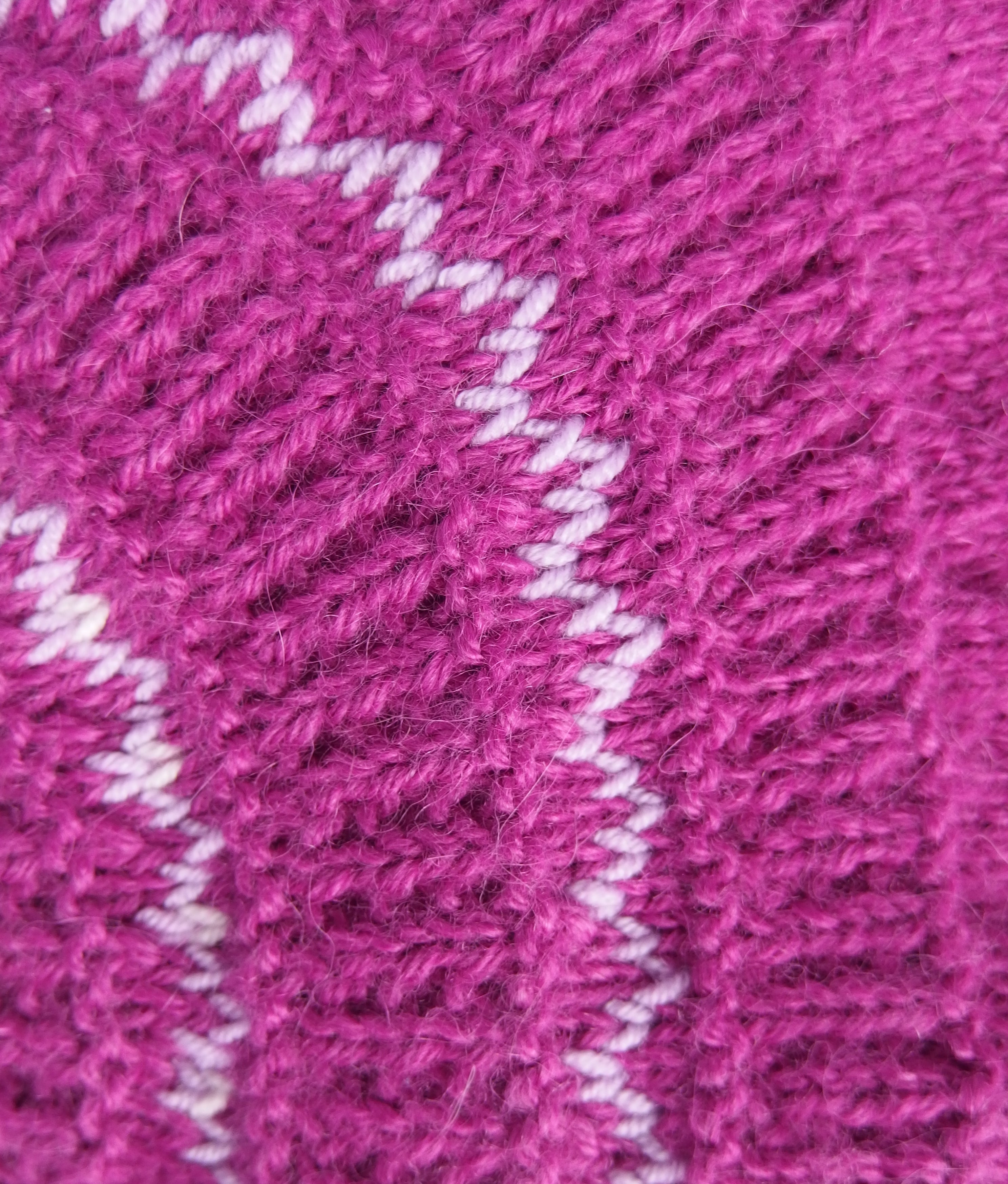 Fairisle yoke cardigan - 100% Baby Alpaca - Fuchsia