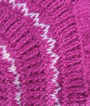 Fairisle yoke cardigan - 100% Baby Alpaca - Fuchsia