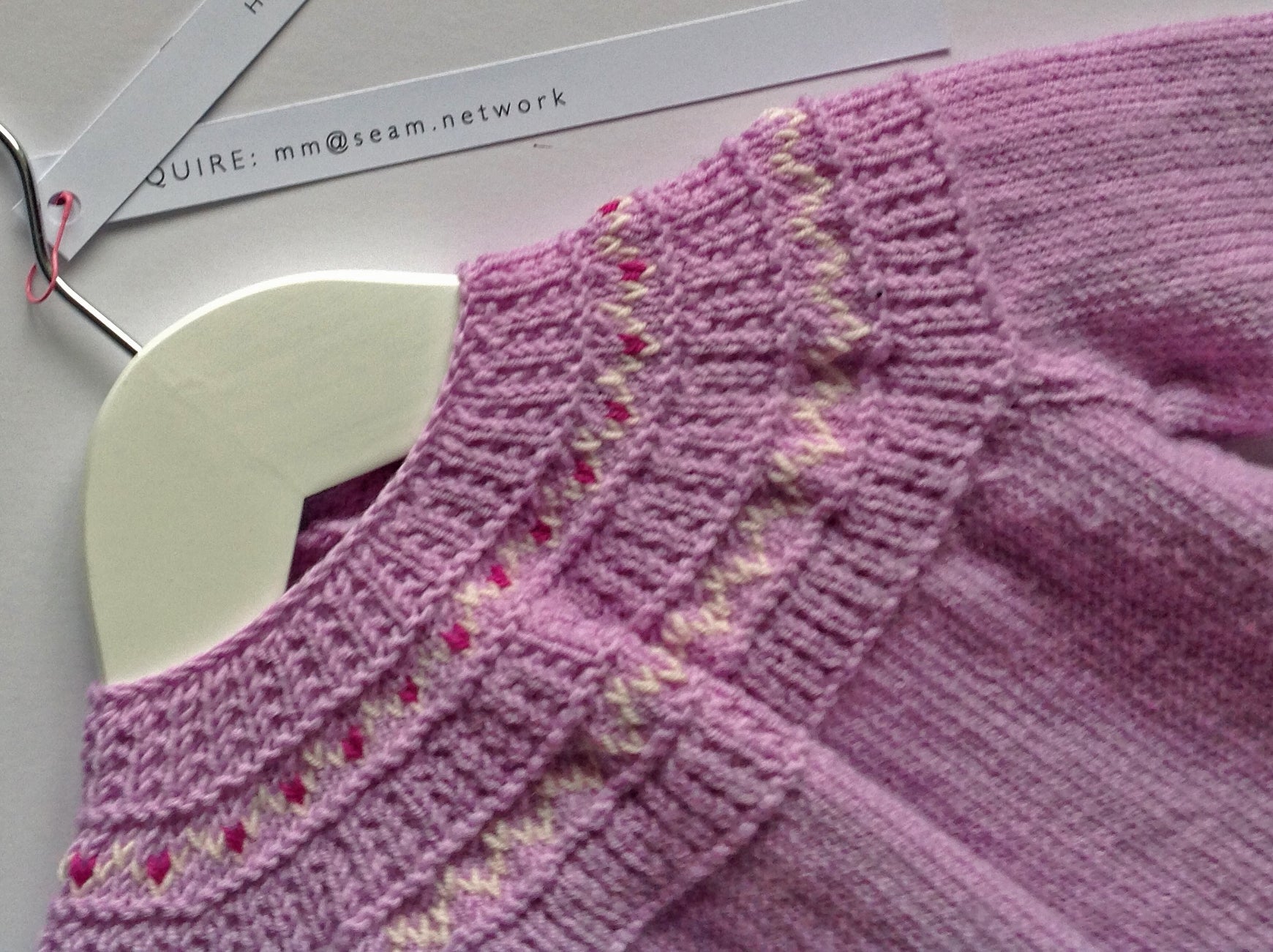 Fairisle yoke cardigan - 100% Baby Alpaca - Lilac