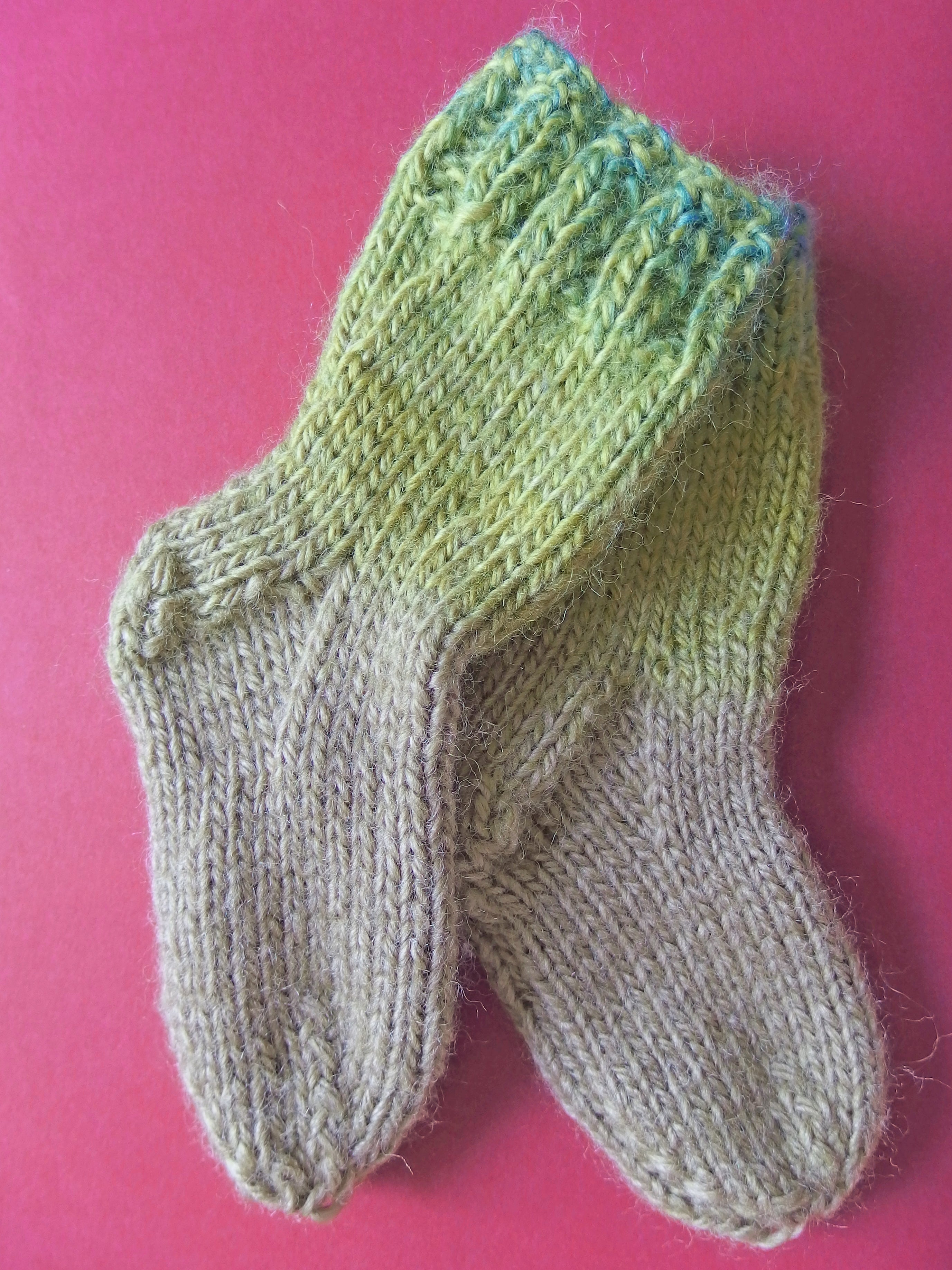 Baby Socks - 80% Wool 20% Silk: Autumn Shades of green