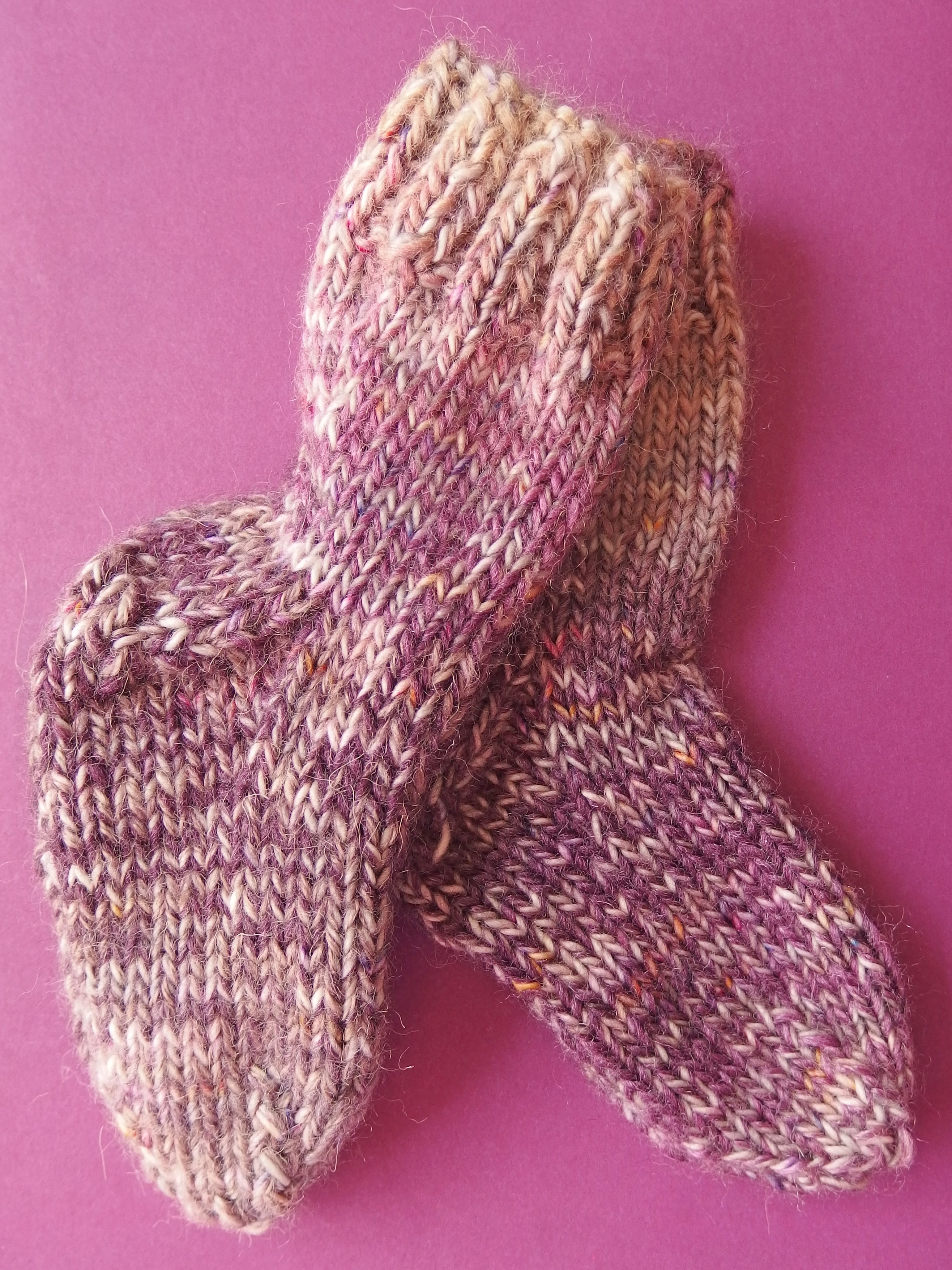 Baby Socks - 80% Wool 20% Silk: Autumn Shades of red