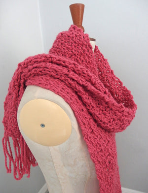 Big Soft Scarf - Extraordinarily soft 80% wool and 20% cashmere - Crimson