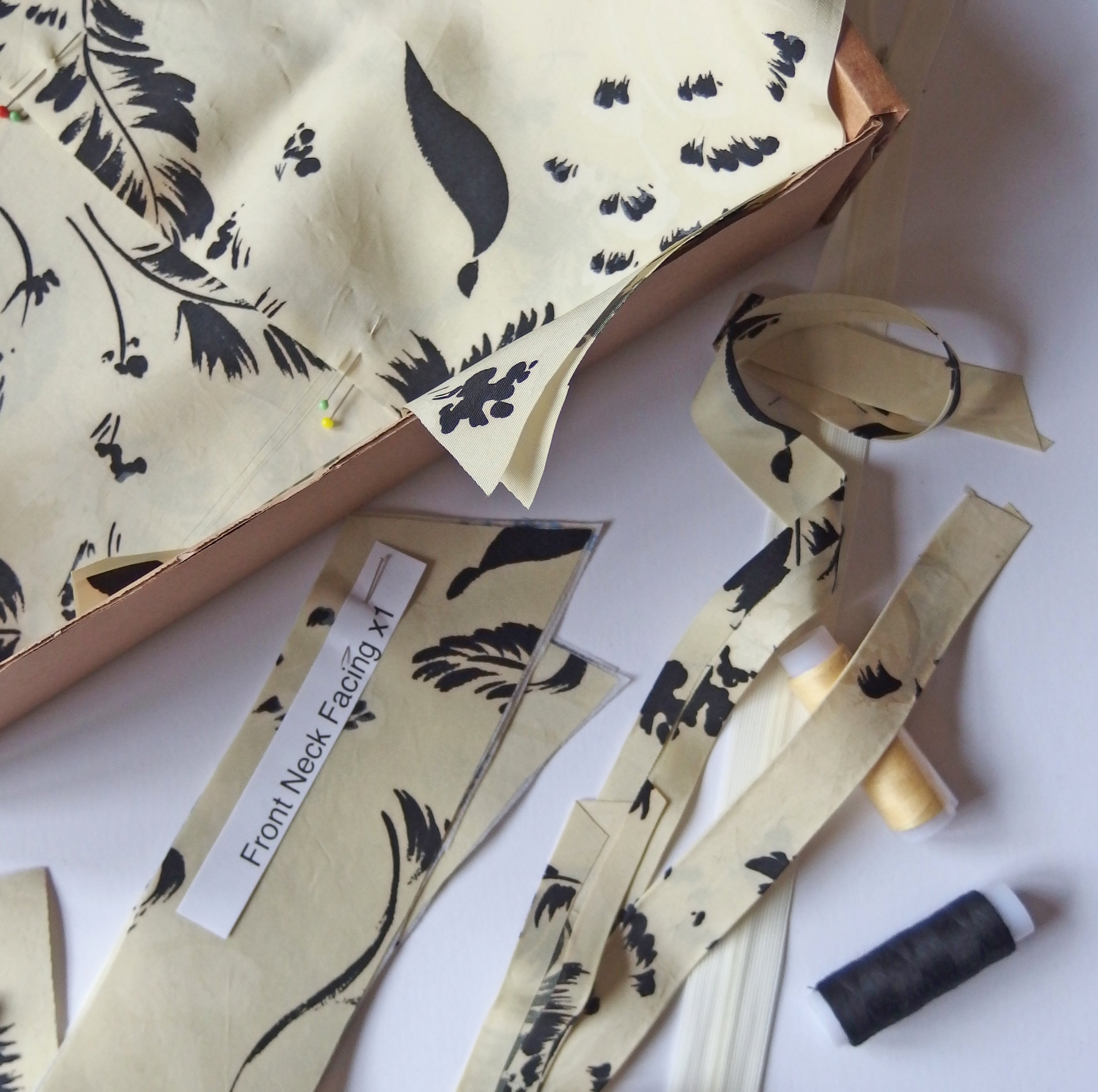 Vintage Dress-making Kit: Leaf Print Dress